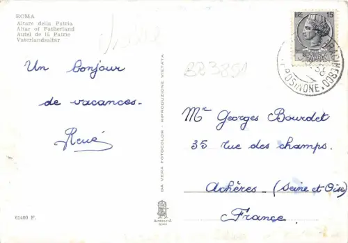 BR3891 Roma Altare della Patria Italien