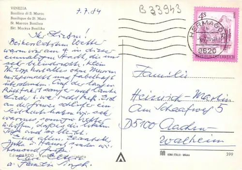 B33943 Venezia Markusdom Italien