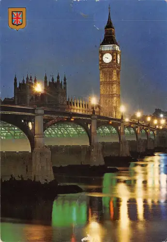 uk43401 big ben and westminster bridge london uk by night