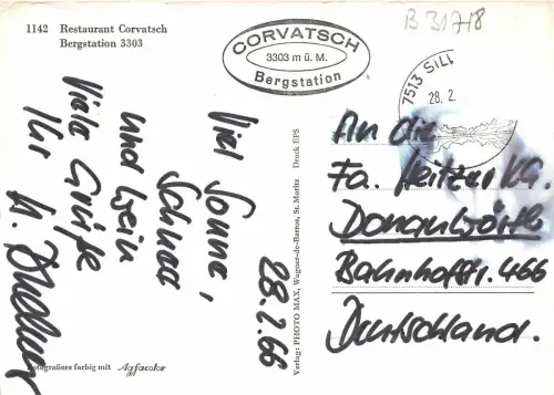 B31718 Restaurant Corvatsch Bergstation Schweiz