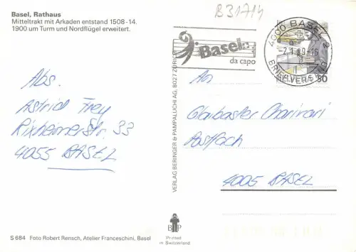 B31714 Basel Rathaus Schweiz