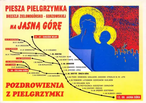 B60040 Karten Cartes geographiques Pozdrowienia z Pielgrzymki