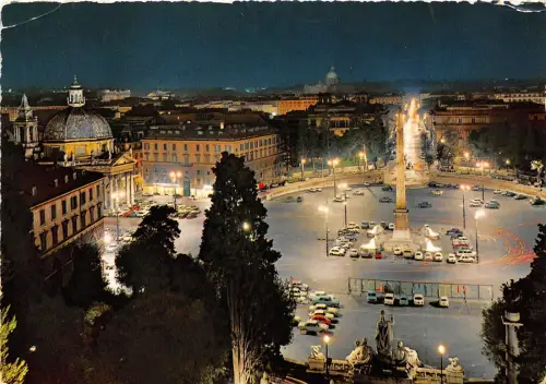 B67437 Italia Roma di notte Plaza del Popolo italy