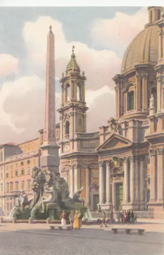 BF26294 piazza navona fontana dei fiumi roma italy front/back image