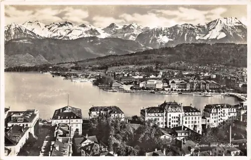 B3569 Schweiz Luzern und die Alpen 1938 Front/Back Scan