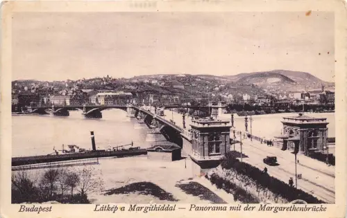 B36470 Budapest Latkep a Margithiddal Ungarn