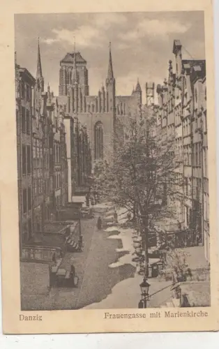 B82630 danzig danzig polen frauengasse mit marienkirche front/back scan