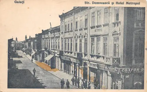 B76535 Romania Galati Str Domneasca si Hotel Metropol galatz romania