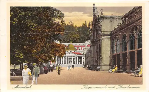 B2722 Tschechien Marienbad Kurpromenade PPC Front/Back Scan