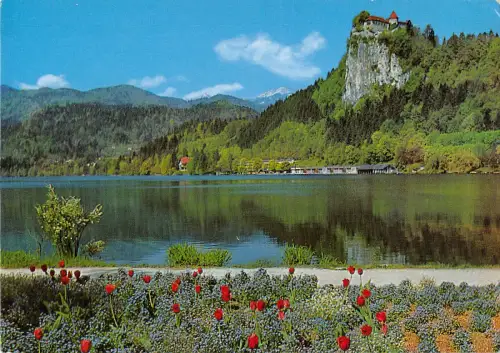 B108268 Slowenien Bled Slovenija Promenade See Panorama Lac Echtfoto UK