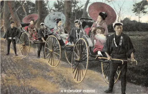 br104214 Rikscha Parade Japan Geisha Frauen Folklore Typen