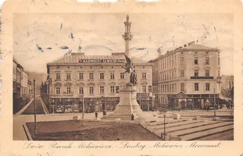 B82966 lemberg michiwex monument Shop Of Kazimierz lwow ukraine front/back scan