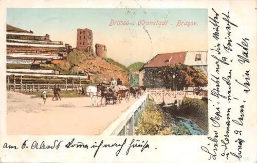 B76693 Rumänien Brasov Kronstadt Brasso 1900 Caleasca Wagenarten Folklore