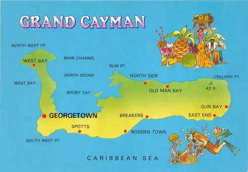 Lot 41 Grand Cayman Island Karte Karibik