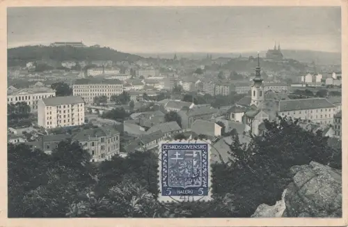 B77907 brno brunn vue prise de la colline czech republic scan front/back image