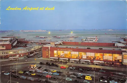 Lot204 London Flughafen in der Dämmerung Flugzeug Auto Flugzeug UK