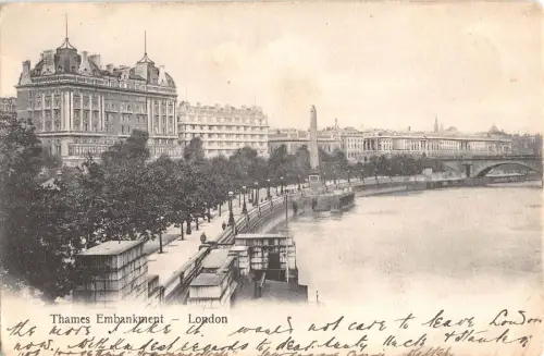 uk14253 thame embankment london real photo uk