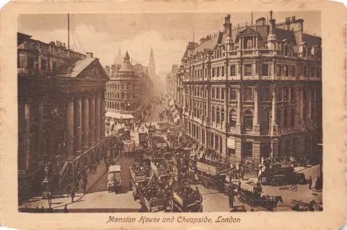 BR60313 Herrenhaus und Cheapside London Doppeldeckerbus UK