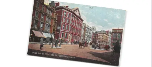 BR65669 queen victoria street and the times office chariot london uk