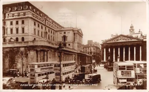 BR79611 Doppeldeckerbus Bank of England Royal Exchange London Echtfoto UK