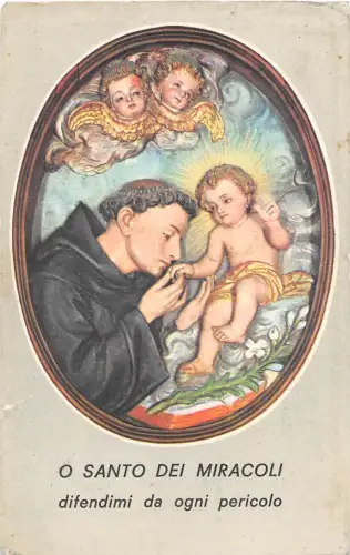 B26569 O Santo Dei Miracoli Difendimi da ogni peridocolo Jesus 9x6cm