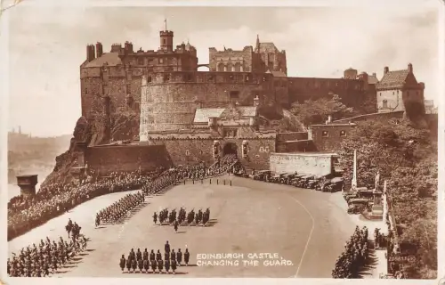 uk30873 changing the guard edinburgh castle scotland real photo uk