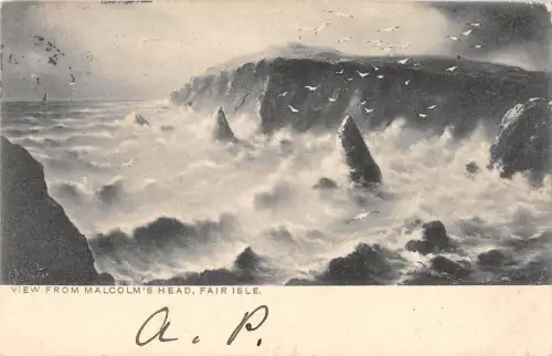 BR93693 Ansicht von Malcolms Kopf Fair Insel Postkarte Schottland