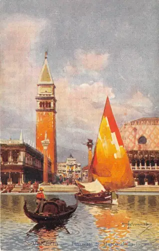 B4951 Venezia Venedig Boote Bateaux Front/Back Scan