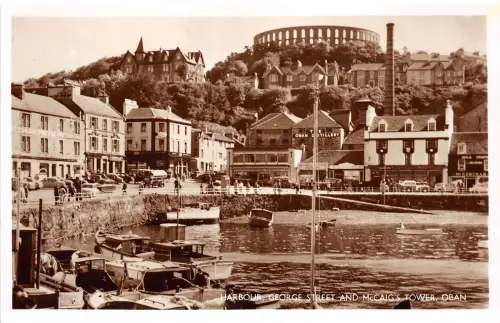 B89730 harbour george street and mccaig s tower oban scotland