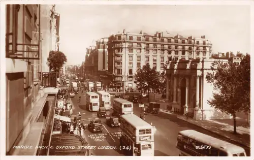 B89626 Marmorbogen Oxford Street London Doppeldecker Bus Auto UK