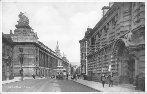 BR67355 Guildhall Rumpf Doppeldecker Bus London UK 14x9cm