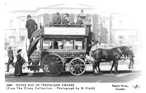 BR67367 Pferdebus Trafalgar Square Doppeldecker London Echtfoto UK 14x9cm