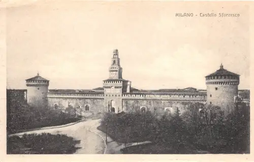 B3839 Italy Milano Castello Sforzesco Front/Back Scan