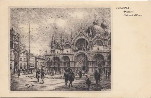 BF32520 piazza e chiesa s marco venezia italy front/back image