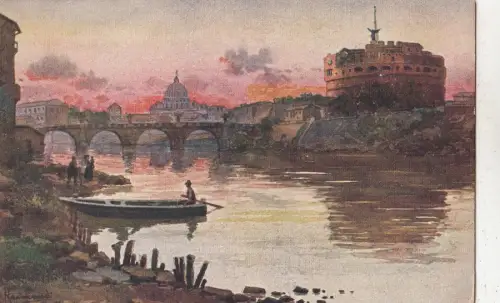 BF32600 roma castel s angelo e s pietro italy front/back image