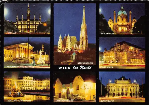 B31884 Wien bei Nacht Mehrfachansichten Österreich