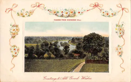 BR97304 thames from richmond hill embossed london uk