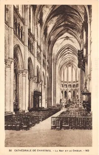 B4242 Frankreich Chartres La Cathedrale La Nef Front/Back Scan