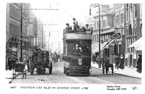 BR67351 Croydon Auto Doppeldecker Bus Wagen Echtfoto UK 14x9cm