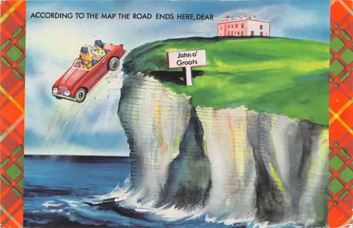 BR77436 laut Karte Straße endet hier lieber John O Groats Schottland 14x9cm