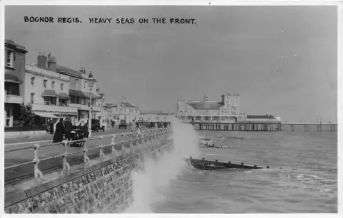 uk50812 heavy seas on the front bognor regis real photo uk