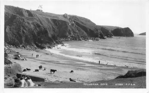 uk52659 polurrian cove real photo uk social history