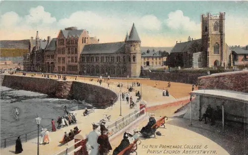 uk52610 new promenade college and parish church aberystwyth wales uk