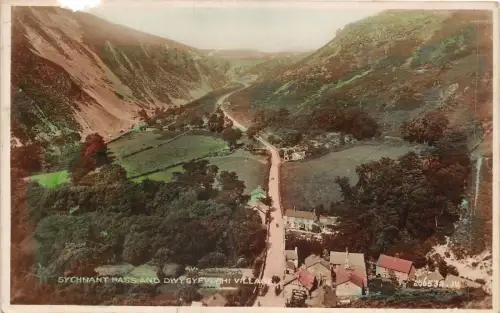 uk40680 sychnant pass and dwygyfylchi village wales uk