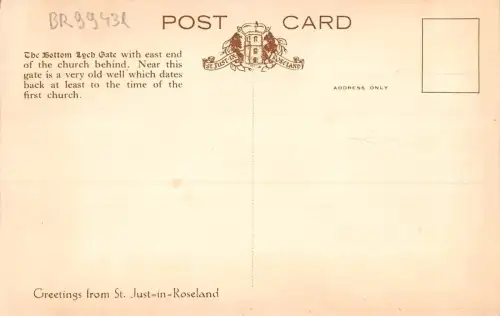 BR99431 st just in roseland bottom lych gate uk