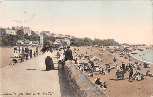 uk32389 exmouth paraded and beach real photo uk