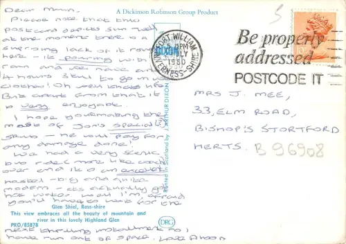 B96908 glen shiel ross shire scotland