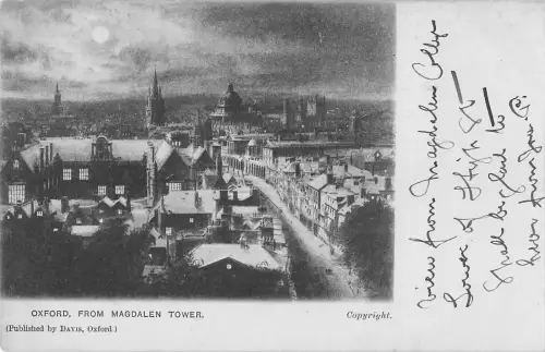 BR101618 Oxford from Magdalen Tower by Night UK