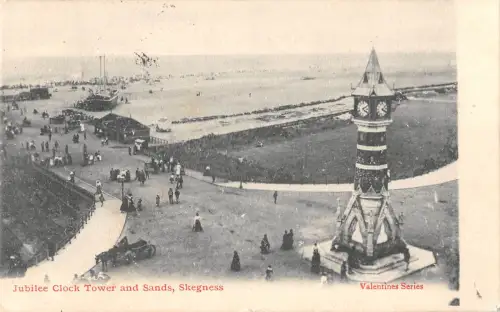 uk32992 jubilee clock tower and sands skegness real photo uk