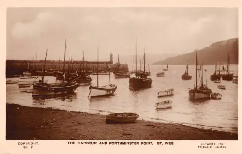uk32148 harbour and porthminster point stives real photo uk